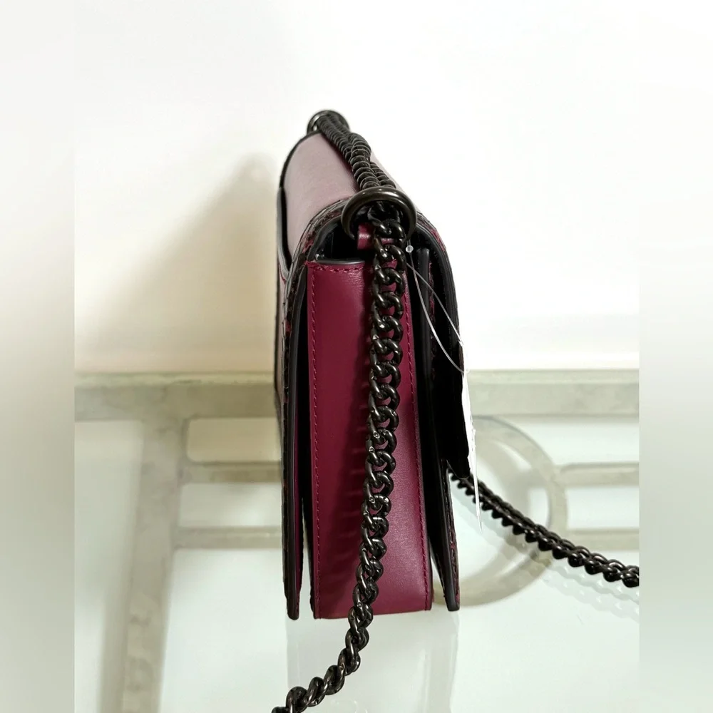 NWT‎ - Coach Hutton Shoulder Bag With Snakeskin Detail.